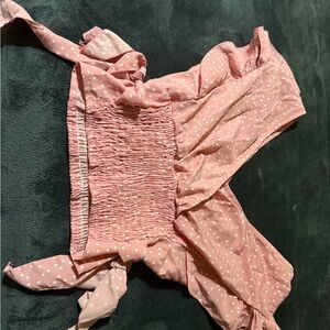 SHEIN Pink Polka Dot Crop Top